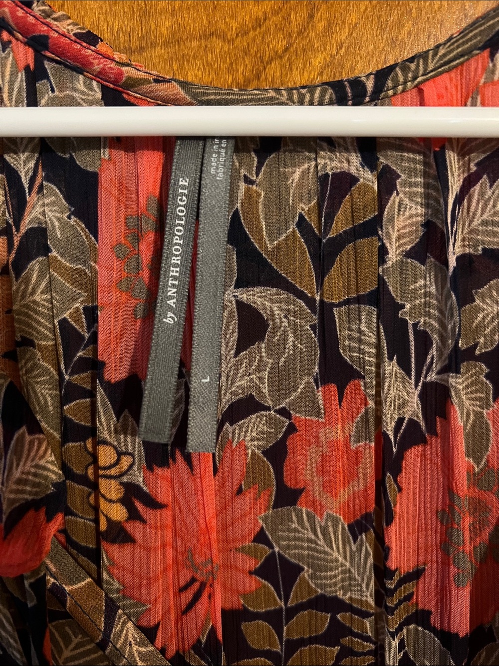 Anthropologie Black Maxi Dress with Orange Floral Print - Picture 2 of 2